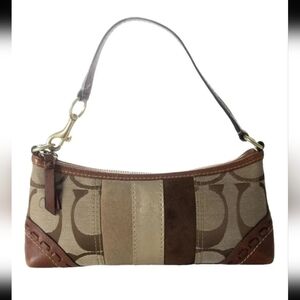 vintage Coach Signature canvas and suede patchwork mini bag
